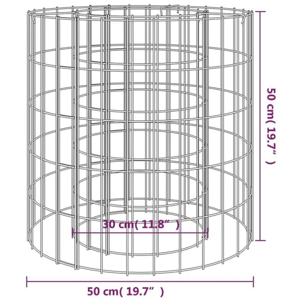 vidaXL gabion-bålkurv Ø 50 cm galvaniseret jern