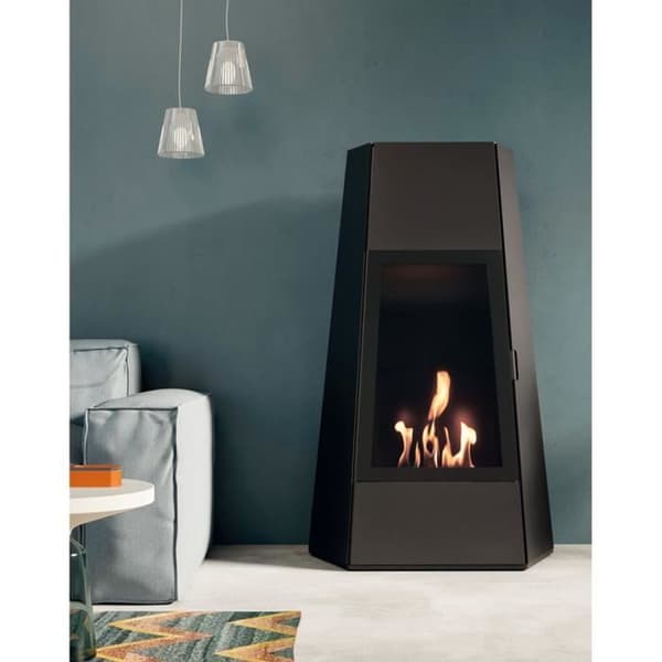 Fristående bioetanol eldstad 3000 W svart värme SHANGHAI