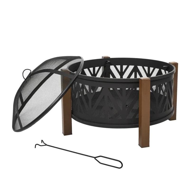Rootz 2in1 Fire Pit Fire Pit with Spark Guard Fire Pit with Grill