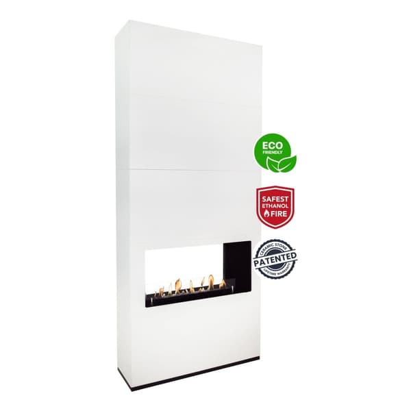 Ambiance BOW bio-ethanol tunnelovn - Hvid - Rumdeler - Højt til loftet - 3,5 KW varme