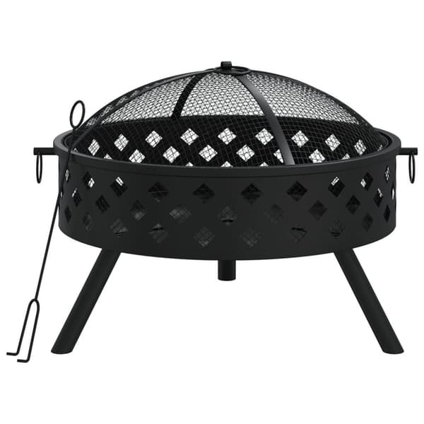 vidaXL bålfad med ildrager 58 cm XXL stål