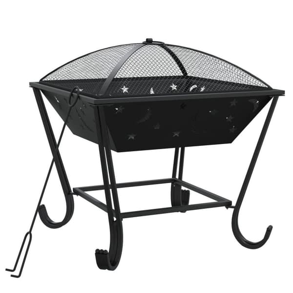 vidaXL Tulimalja ja hiilihanko 50 cm XXL teräs