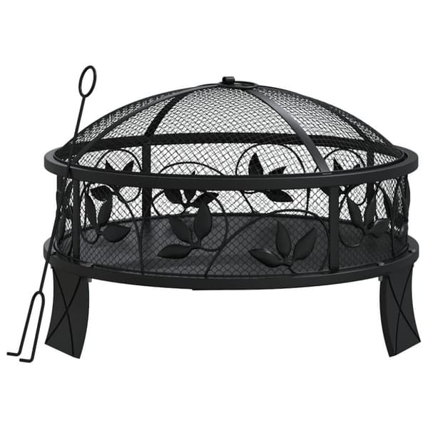 vidaXL bålfad med ildrager 50 cm XXL stål