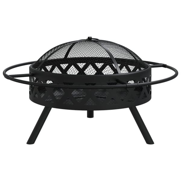 vidaXL Eldstad med eldgaffel 70 cm XXL stål