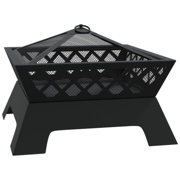 vidaXL Eldstad med eldgaffel 50 cm XXL stål