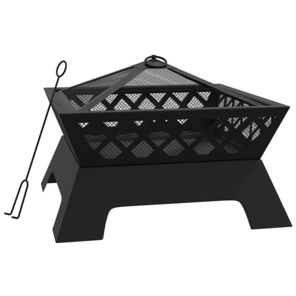 vidaXL Bålfat med ildrake 50 cm XXL stål