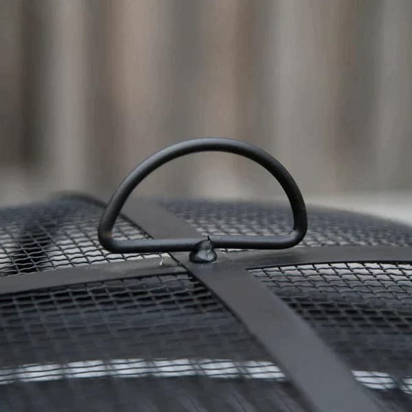 Rootz Fire Pit - 2-in-1 Fire Pit - Spark Guard Grill - Garden BBQ - Grill Mesh Rack - Black - Ø75 x 55H cm