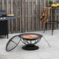 Miniatyrbillede 2 af 6: Rootz Fire Pit - 2-in-1 Fire Pit - Spark Guard Grill  - Garden BBQ - Grill Mesh Rack - Black - Ø75 x 55H cm