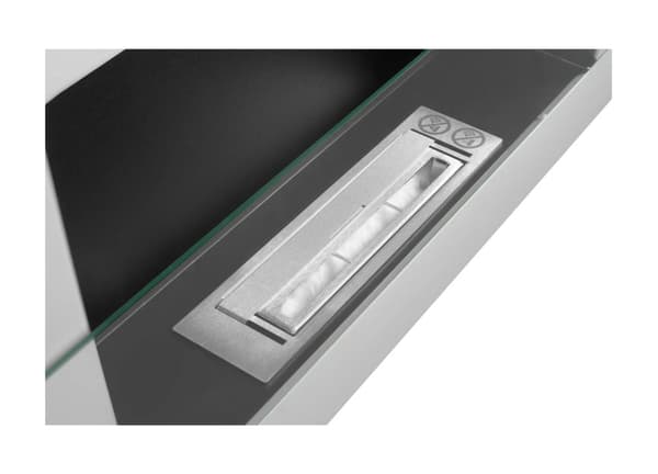 Etanolkamin  Kaminen Öppna spisar Bio-eldplats Väggmonterad biokamin Bioetanolbrännare 65 x 40 x 12 cm  vit blank med glas ekologisk eldstad