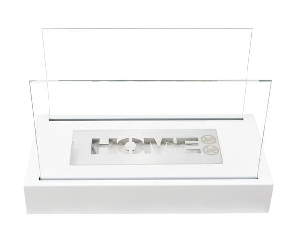 Pejs HOME bio-pejs hvid mat økologisk pejs ethanol pejs 36 cm x 18 cm x 22 cm Brænder med TÜV sikkerhedscertifikat