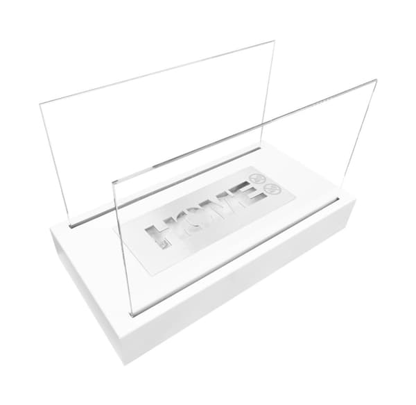Pejs HOME bio-pejs hvid mat økologisk pejs ethanol pejs 36 cm x 18 cm x 22 cm Brænder med TÜV sikkerhedscertifikat