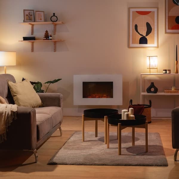 Cecotec 35” decorative electric fireplace with 2000 W maximum power. 2 intensities: 1000 W and 2000 W. Wi-Fi control. Remote control. Flat tempered g