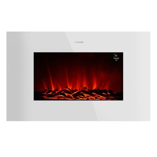 Cecotec 35” decorative electric fireplace with 2000 W maximum power. 2 intensities: 1000 W and 2000 W. Wi-Fi control. Remote control. Flat tempered g