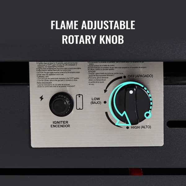 2-i-1 50000 BTU 43" pulständning gas eldstad bord med tillbehör, gott om plats, justerbar flamknopp, säker och lätt att använda