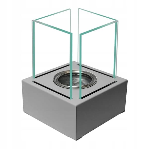 Fristående bio-eldstad Smart grå ekologisk eldstad för hemmet till trädgården perfekt för en gåva 13 cm x 13 cm x 17 cm