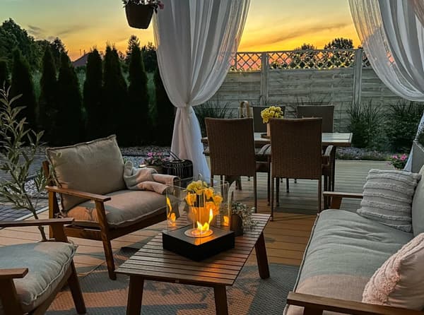 Sunset Garden Mini Fritstående Cinema Beacon til hjemmet eller haven Ideel som gave 26 cm x 33 cm x 26 cm