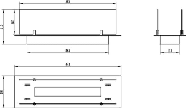Biopejs / Flush indsats 65 cm / Sort mat med glas / TÜV certifikat / Flush indsats