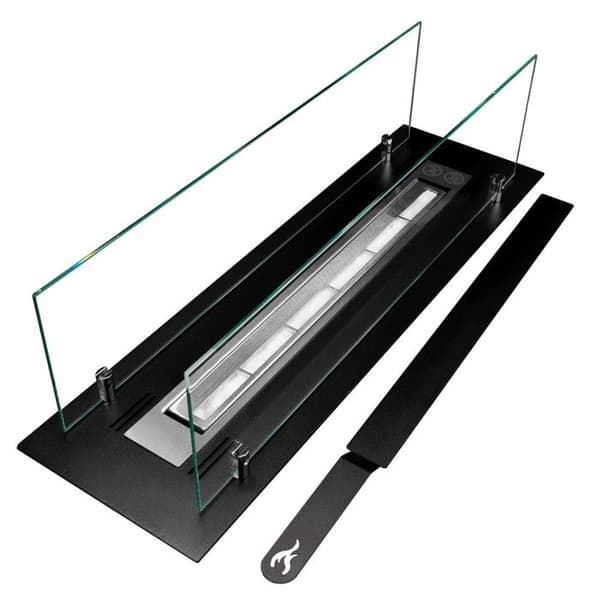 Bioeldstadsbrännare i stål med 65 cm glas