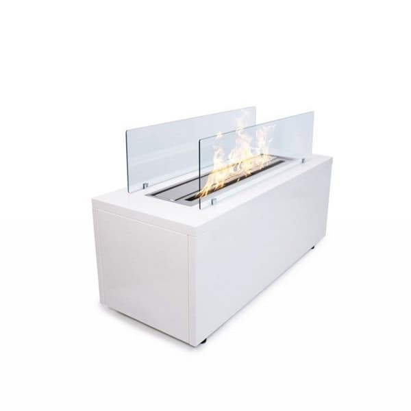 Golvstående bioetanolkamin för inom- och utomhusbruk CARAVAGGIO Vit L100xP40xH40 cm