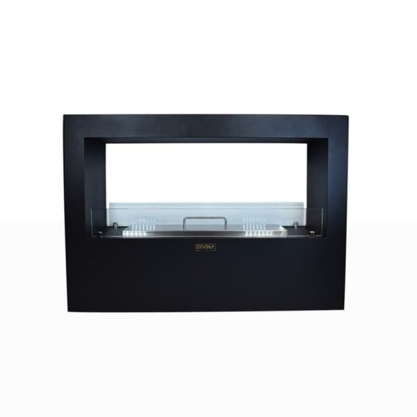 Golvstående bioetanolkamin för inom- och utomhusbruk Giotto S Svart 100x30x70
