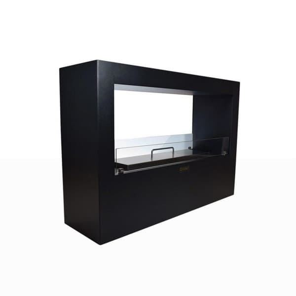Golvstående bioetanolkamin för inom- och utomhusbruk Giotto S Svart 100x30x70
