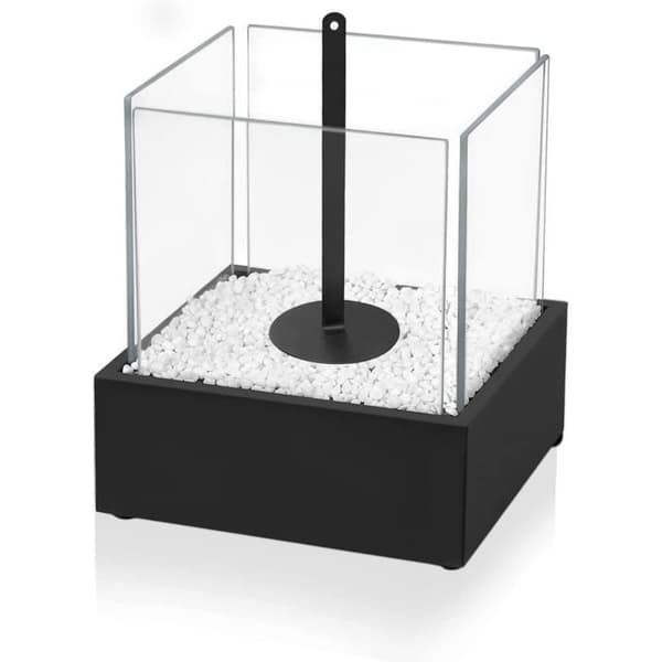 Bioetanol öppen spis Portabelt bord och varm öppen spis, bordseld, för inomhus och utomhus, 24,5cm * 20,5cm * 28,7cm