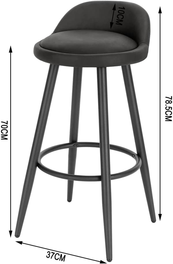 Rootz Säädettävä baarijakkara - Työpöytäjakkara - Keittiötuoli - Kestävä rakenne - Mukavat istuimet - Monipuolinen muotoilu - 37,5 cm x 34 cm