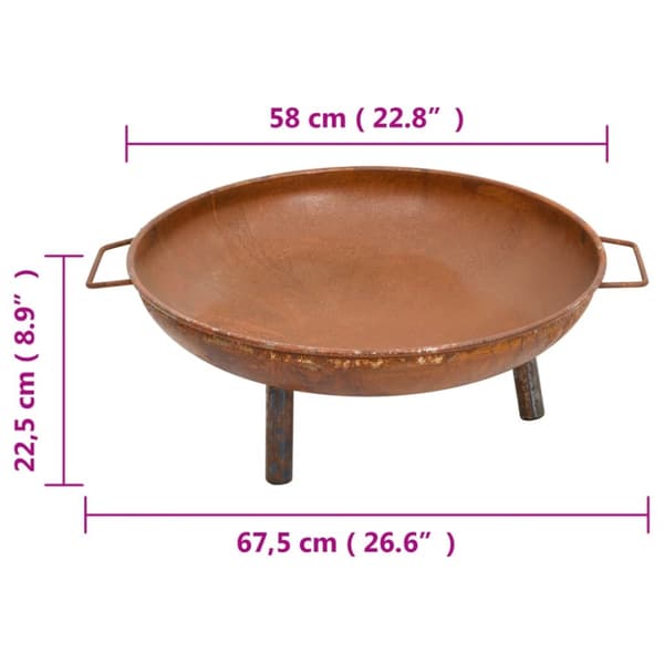 vidaXL Tulimalja 67,5x58x22,5 cm teräs -  Tulisijat