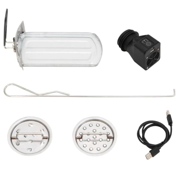 vidaXL grydekomfur m. USB-ventilator 35,5x26x28 cm rustfrit stål sølv -  Ildsteder