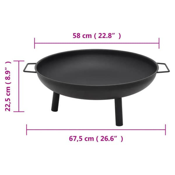 vidaXL Tulimalja 67,5x58x22,5 cm teräs -  Tulisijat