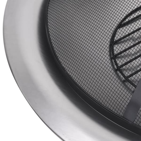 vidaXL bålfad med grill rustfrit stål 76 cm -  Ildsteder