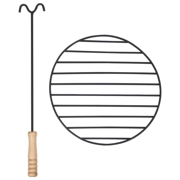 vidaXL bålfad med grill rustfrit stål 76 cm -  Ildsteder