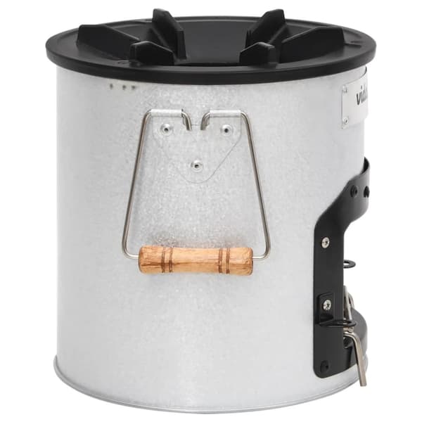 vidaXL Vedeldad campingspis silver 45x25x26 cm stål -  Öppna spisar
