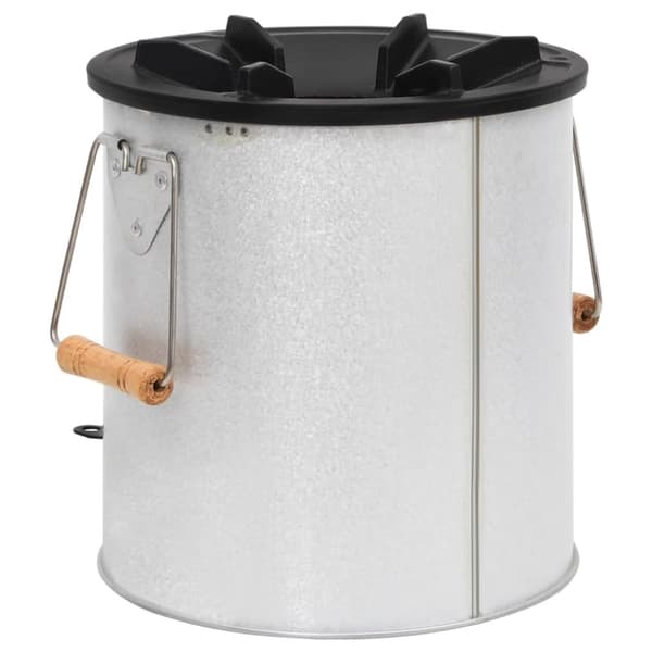 vidaXL Vedeldad campingspis silver 45x25x26 cm stål -  Öppna spisar