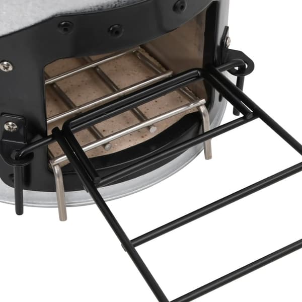 vidaXL Vedeldad campingspis silver 45x25x26 cm stål -  Öppna spisar