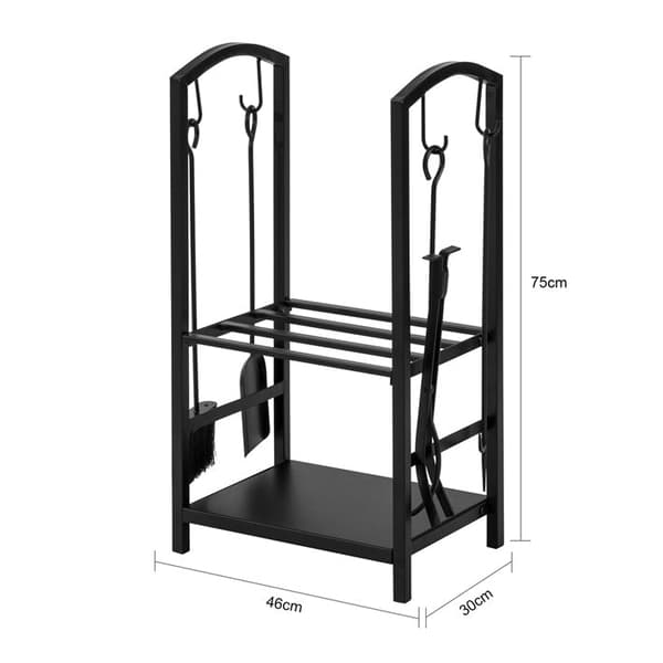 Rootz 2-hylde brændestativ - Brændestativ - Brændeholder - Metalkonstruktion - Organiseret og stabil opbevaring - Indendørs og udendørs brug - 46 cm x