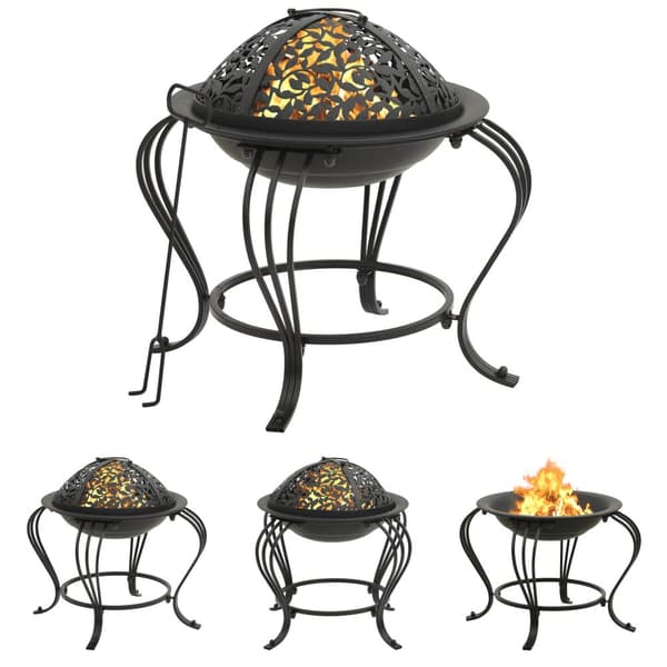 The Living Store Eldstad med eldgaffel 49 cm stål -  Öppna spisar