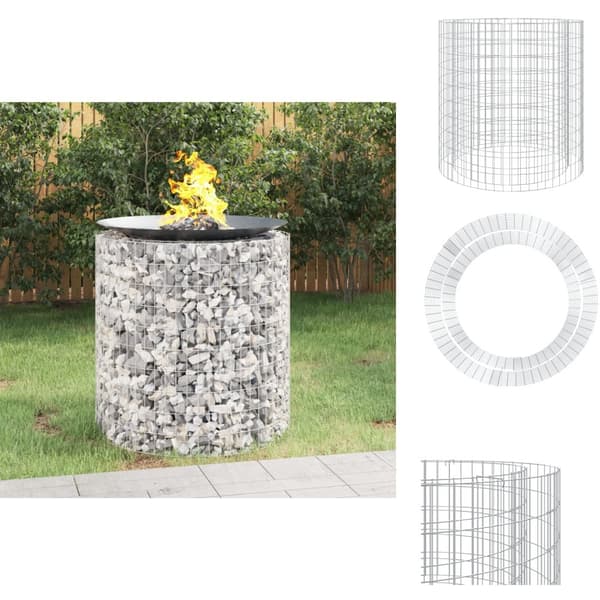 Öppna spisar - Living Gabion för eldstad Ø 100 cm galvaniserat järn