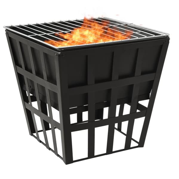 Öppna spisar - Living 2-i-1 Eldstad och grill 34x34x48 cm stål