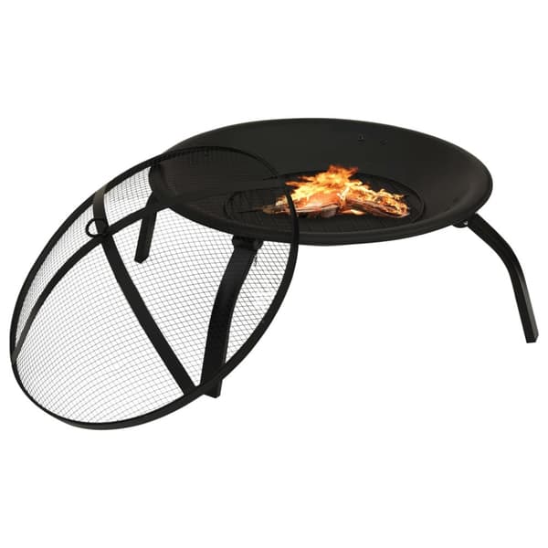 Ildsteder - Living 2-i-1 bålfad og grill med ildrager 56x56x49 cm stål