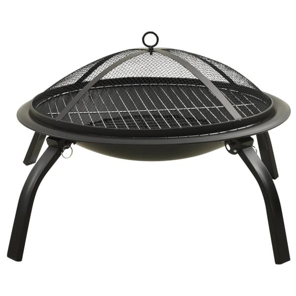Ildsteder - Living 2-i-1 bålfad og grill med ildrager 56x56x49 cm stål