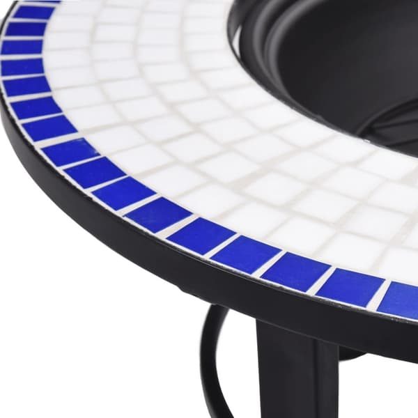 Öppna spisar - Living Eldfat med mosaik blå och vit 68cm keramik