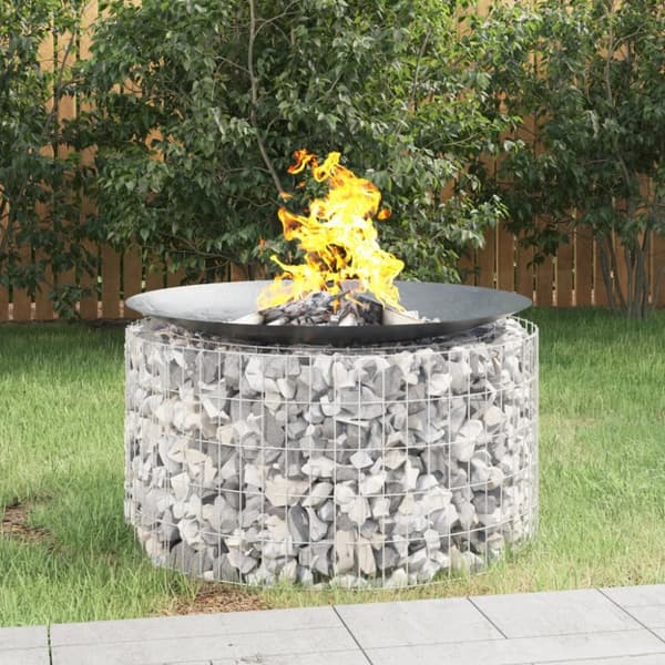 Ildsteder - Living gabion-bålkurv Ø 100 cm galvaniseret jern