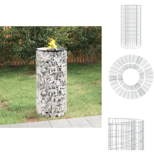 Ildsteder - Living gabion-bålkurv Ø 50 cm galvaniseret jern