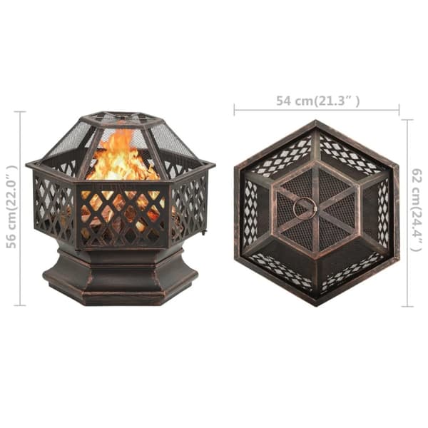Rustik eldstad med eldgaffel 62x54x56 cm XXL stål - Eldstad - Eldstäder - Home & Living