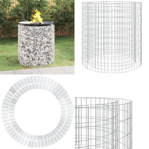 Gabion för eldstad Ø 100 cm galvaniserat järn - Gabion Eldstad - Gabioner Eldstad - Home & Living