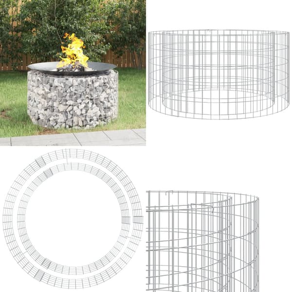 Gabion för eldstad Ø 100 cm galvaniserat järn - Gabion Eldstad - Gabioner Eldstad - Home & Living