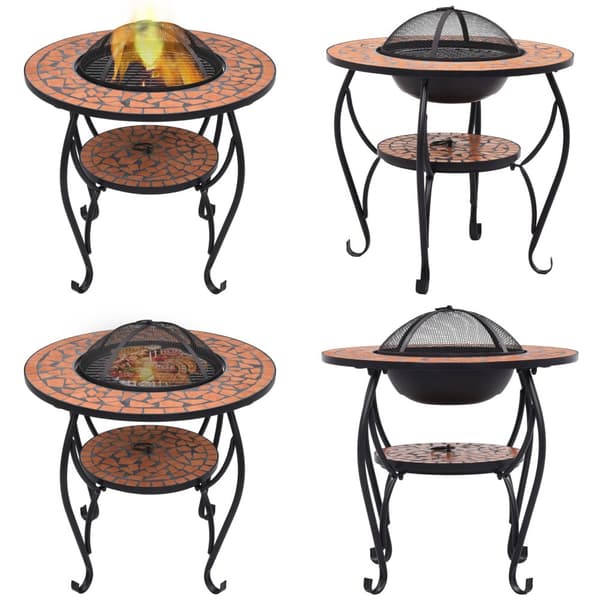 Bålfad mosaik 68 cm keramik terracottafarvet - Bålkurv - Bålkurve - Home & Living