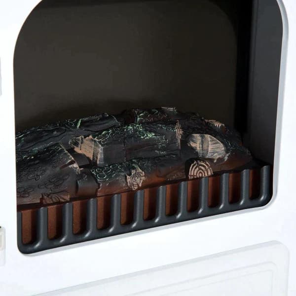Rootz Sähkötakka - Takka - Sähköliesi - Liekkiefekti - Metalli - Valkoinen - 41,5 x 28 x 54,8 cm