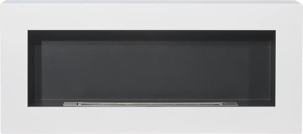 Etanolkamin Öppna spisar Bio-eldplats Hängande biopejs Bioetanolbrännare BOX  90 cm x 40 cm x 12 cm matt vit ekologisk eldstad